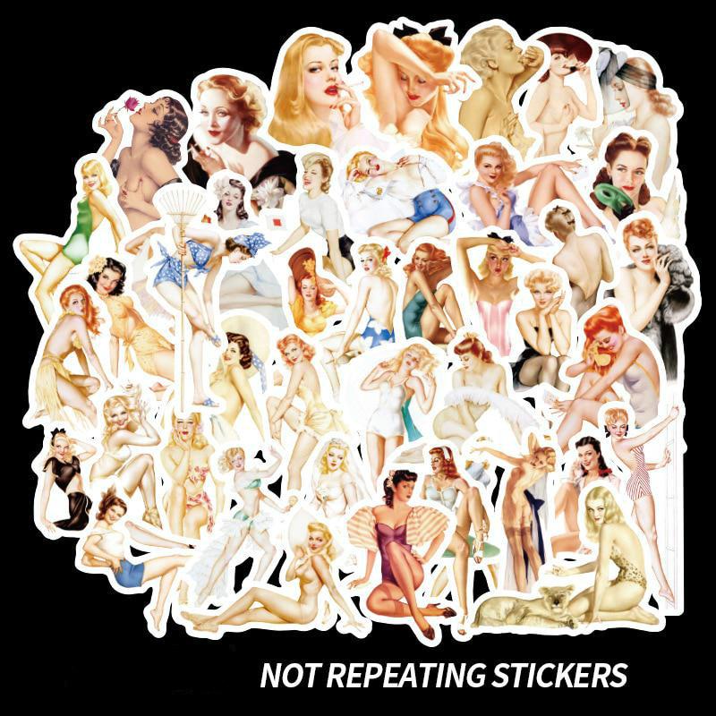 50-100 stücke Pin-Up-Girl Aufkleber Aufkleber Für Snowboard Gepäck Auto Styling Laptop Wasserdicht Schönheit Mädchen Skateboard Aufkleber Spielzeug Geschenk 100pcs