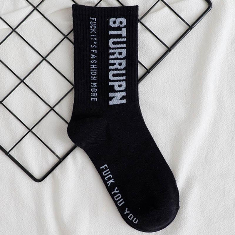 Neue Baumwolle Atmungsaktive Lange Socken Mode Unisex Socken Coole Brief Harajuku Lustige Socken schwarz