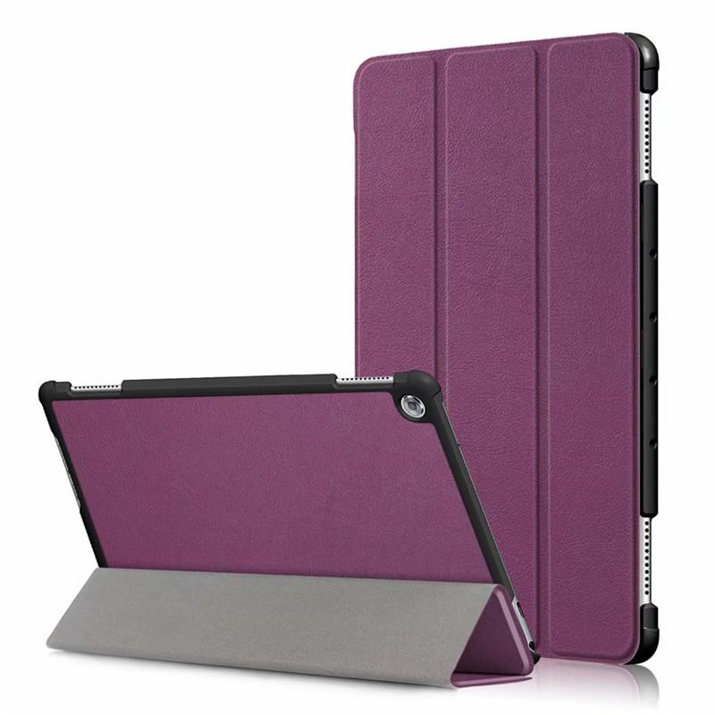 Hülle für Huawei MediaPad M5 Lite 10 BAH2-W19/L09/W09, ultradünne PU-Leder-Standabdeckung für Media Pad M5 Lite 8.0 Hülle M5 Lite 10.1 inch violett