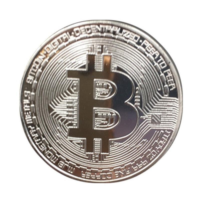 Gold Bitcoin Commemorative Round Collectors Coin Bit Coin ist eine vergoldete Münze silber