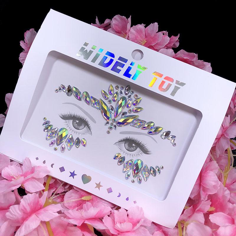 Kristall Tattoo Aufkleber Glitter Eyeliner Augenbrauen Make-Up Gesicht Augen Diamant Temporäre Tattoo Rock Strass 3D Eyeliner Aufkleber