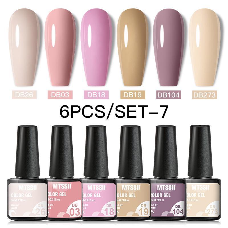 MTSSII 6 TEILE/SATZ Gel Nagellack Set Weihnachten Glitter Farbe Set Soak Off UV Nail art Lack 6PCS/SET-7