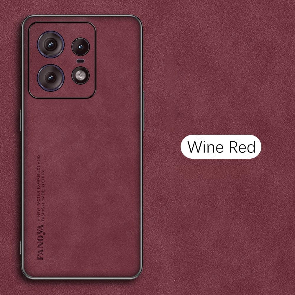 Für Motorola edge 50 pro Fall Schaffell PU Leder Matte Silikon Bumper Zurück Abdeckung für Moto Edge 50 Pro Stoßfest Shell For Edge 50 Pro rot