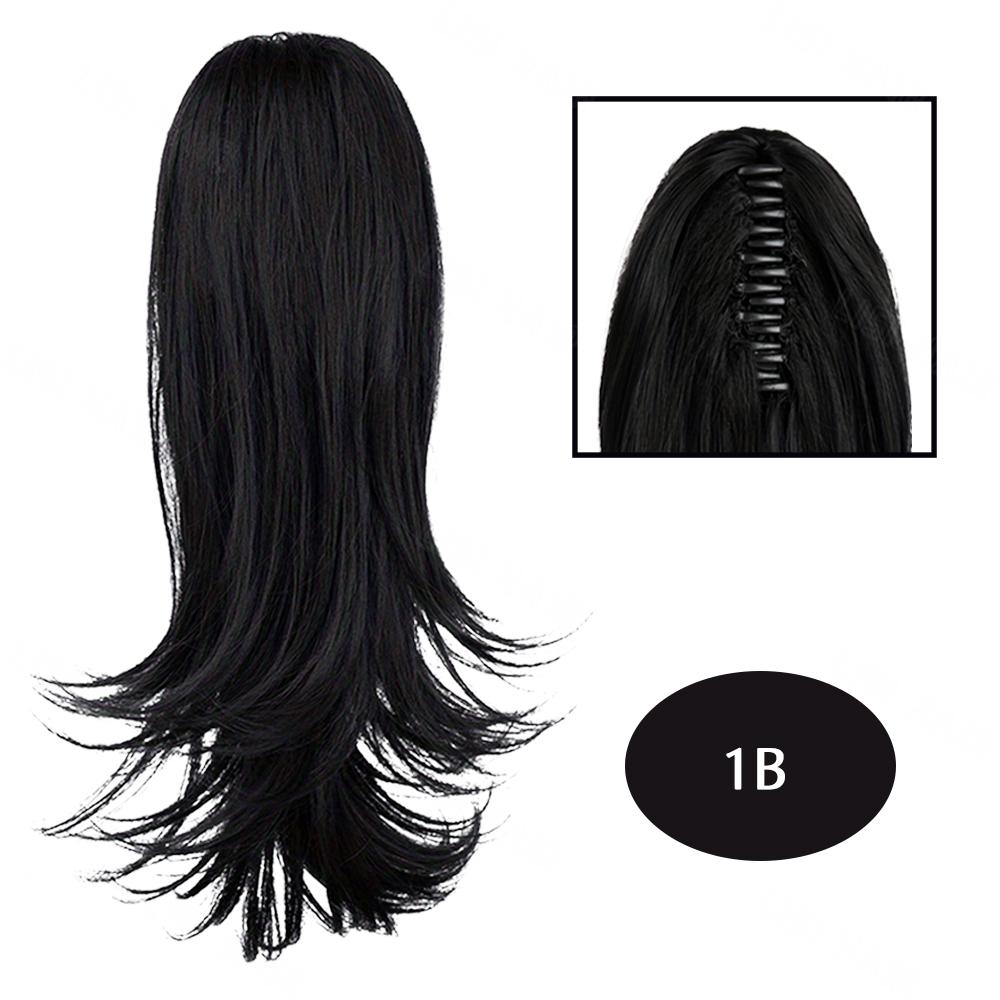 MISSQUEEN Synthetische gewellte Klaue Pferdeschwanz Perücke Extensions Lange Pferdeschwanz Perücke für Frauen Party tragen 35cm