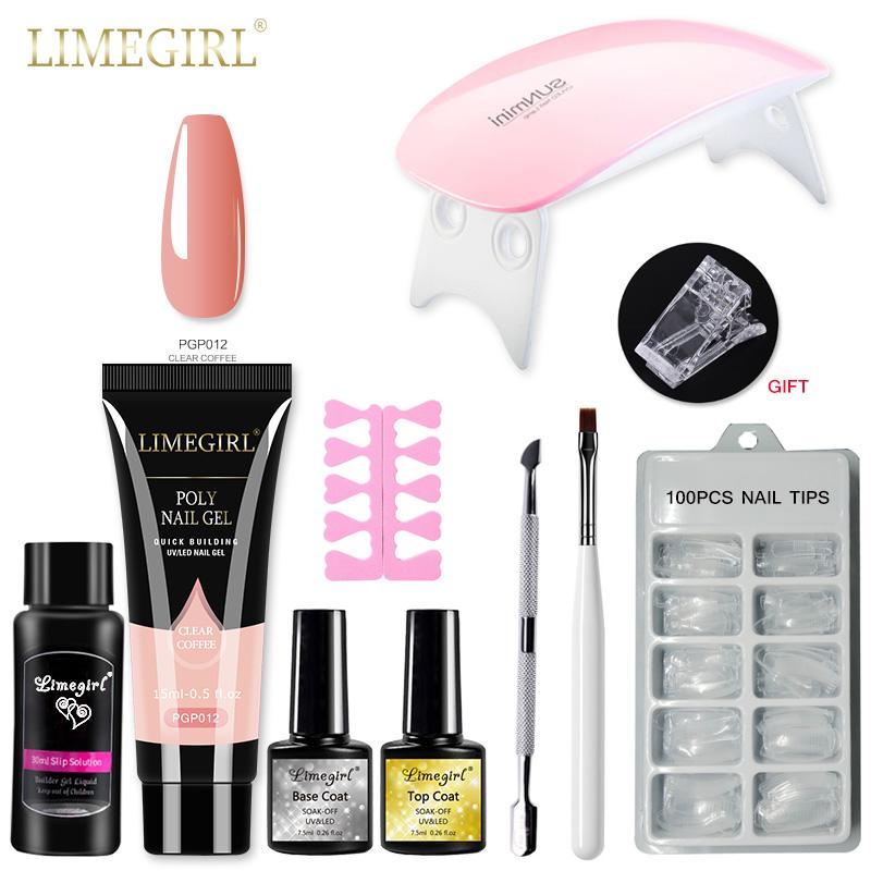 Acryl-Maniküre-Set, Poly-UV-Gel-Verlängerungs-Nagel-Set, Komplett-Set für Nägel, Gel zur Verlängerung, semi-permanente Poly-Gele-Set, Nagel-Werkzeuge