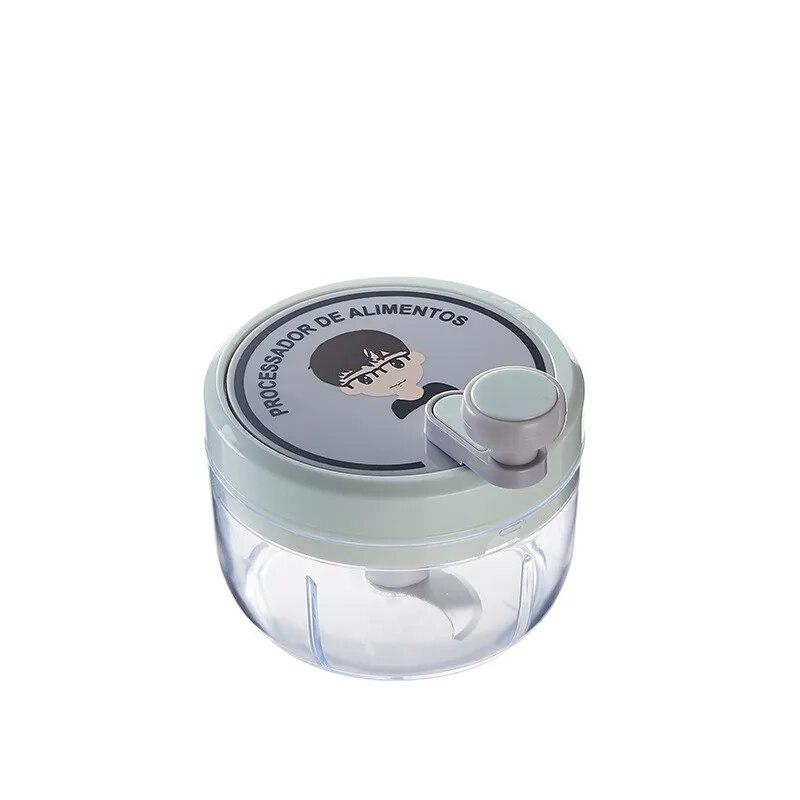 1 Stück manueller Zerkleinerer für Gemüse, Früchte, Zwiebeln, Pfeffer, Zerkleinerer, Pull-Fleischwolf, Mixer, Mixer, Knoblauchbrecher, Küchenhelfer hellgrüne