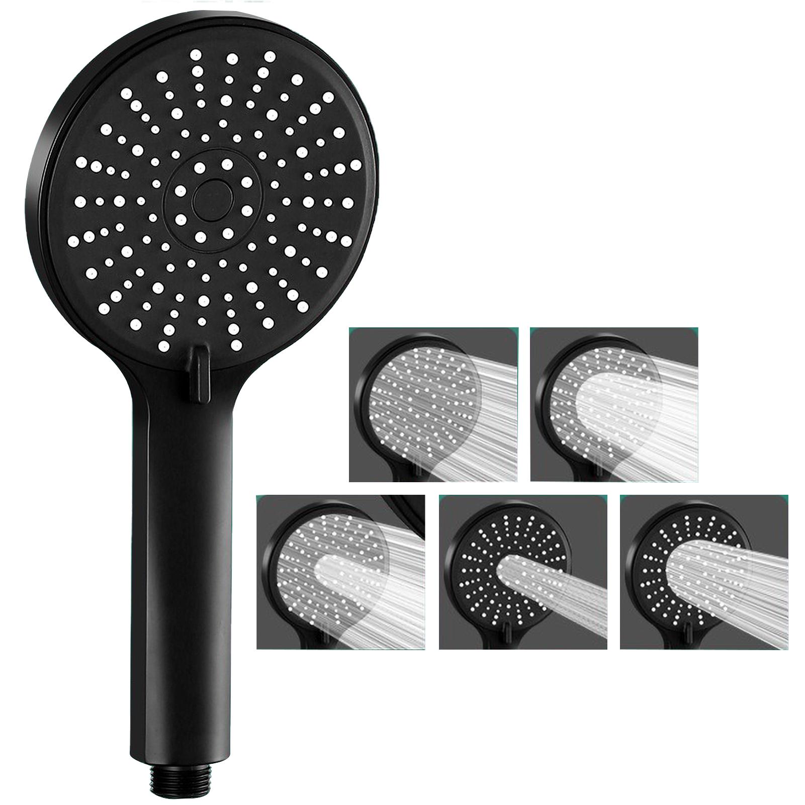 Handbrause, große Panel-4,7-Zoll-Dusche, handgehaltene wassersparende Dusche, 5 einstellbare Wasser Style 2 schwarz