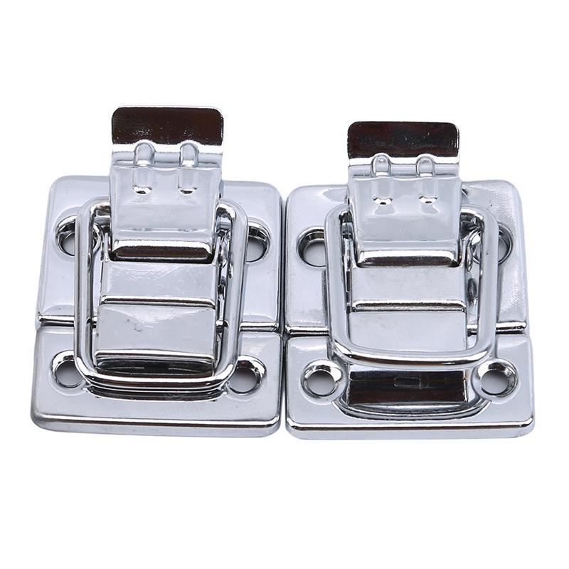 2 Stück/4 Stück Edelstahl-Chrom-Kippriegel für Truhe, Koffer, Koffer, Werkzeugverschluss 4pcs