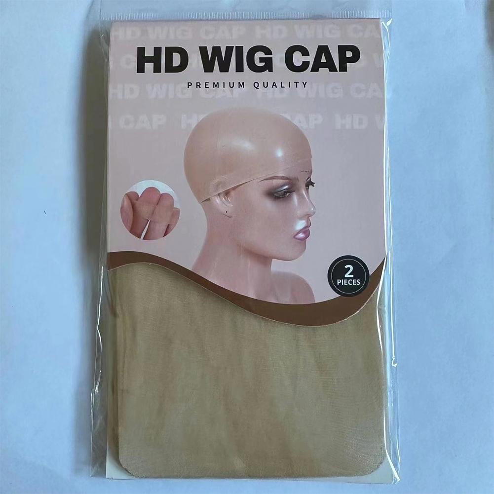 Großhandel HD Perückenkappe für Frauen Unsichtbare Ultradünne Dehnbare Strumpfkappen für Lace Front Perücken Transparente Perückenkappe Dünne Nylonkappe hellbraune