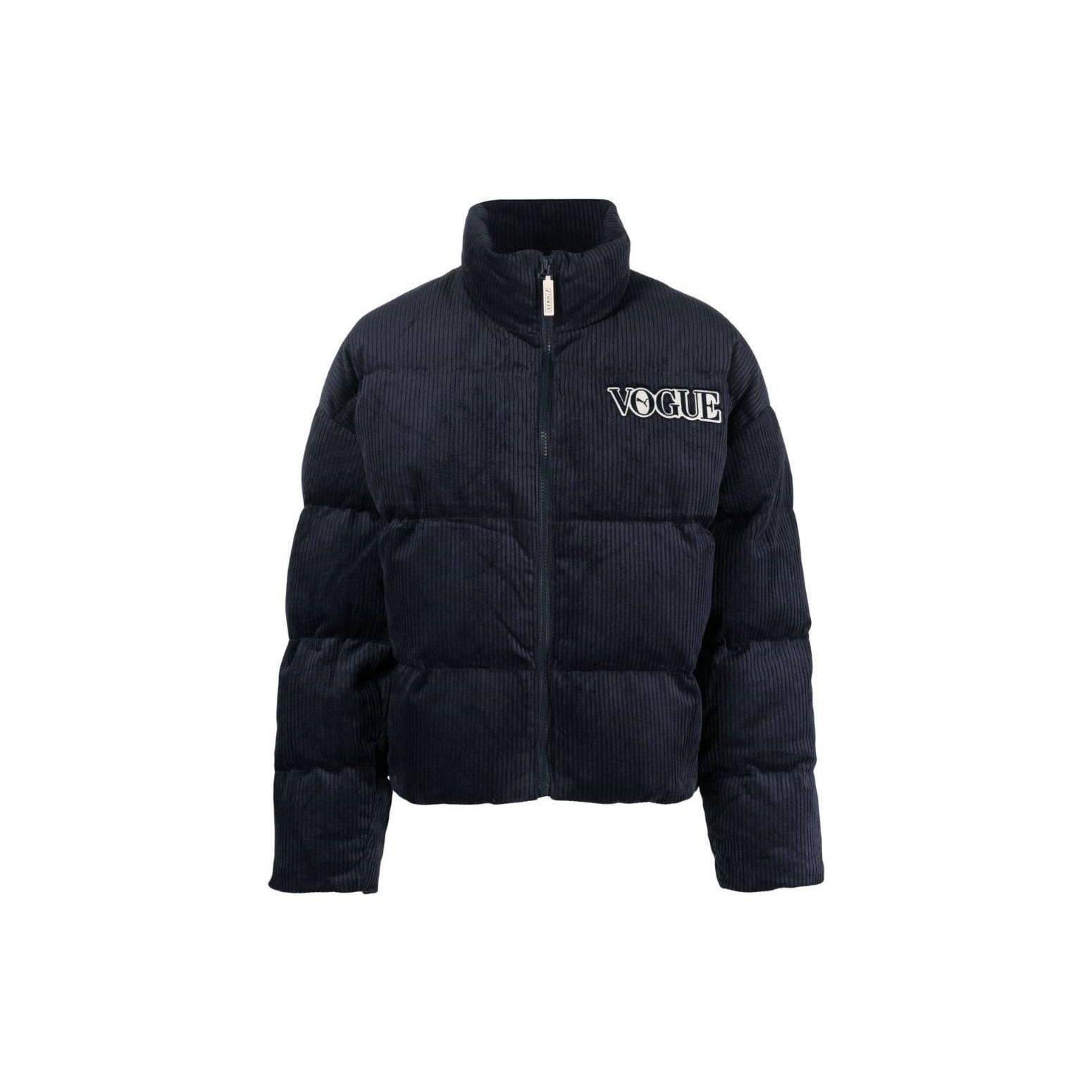 Puma X Vogue Kollaboration Einfarbig Applikation Stehkragen Jacke Damen Jacke Marineblau 536696-43 XS