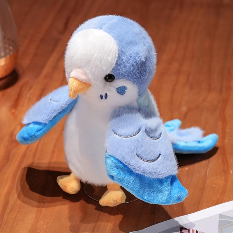 Vogel Weiche Kuscheltiere Puppe Papagei Cosplay Plüschpuppe Pädagogisches Baby Spielzeug Kawaii Nymphensittich/Wellensittich/Mönchssittich Handpuppe 20cm himmelblaue