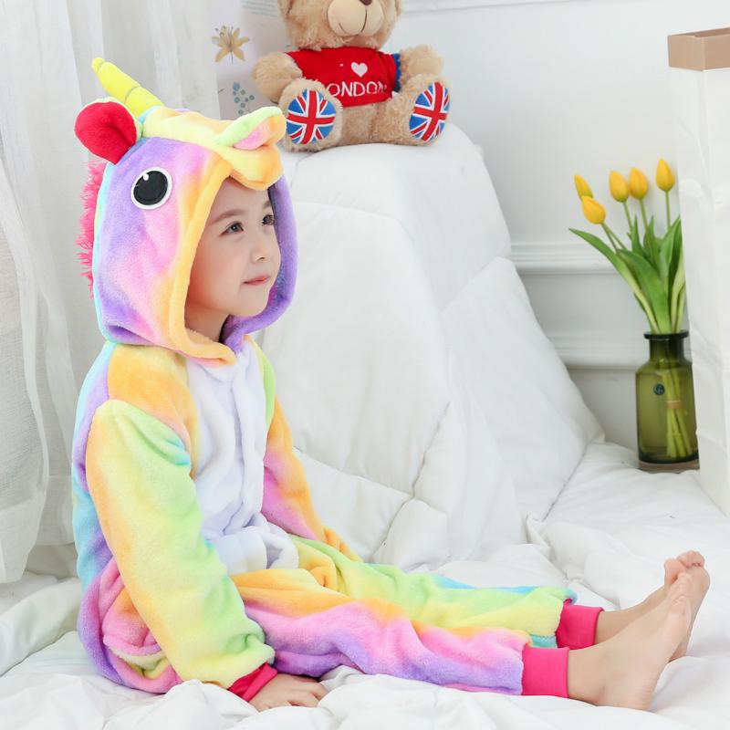 Kinder Tier Einhorn Pyjamas Set Mädchen Regenbogen Einhorn Pyjamas Kostüm Nachtwäsche für Kind Overall 8T