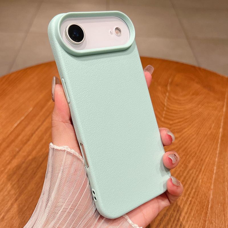 Handyhülle mit Ledertextur, weiches TPU, stoßfest für iPhone 17 Air 16 15 Pro Max 12 13 14 15 Pro 11, einfarbige Silikonabdeckung Fundas iPhone 17 Air blau
