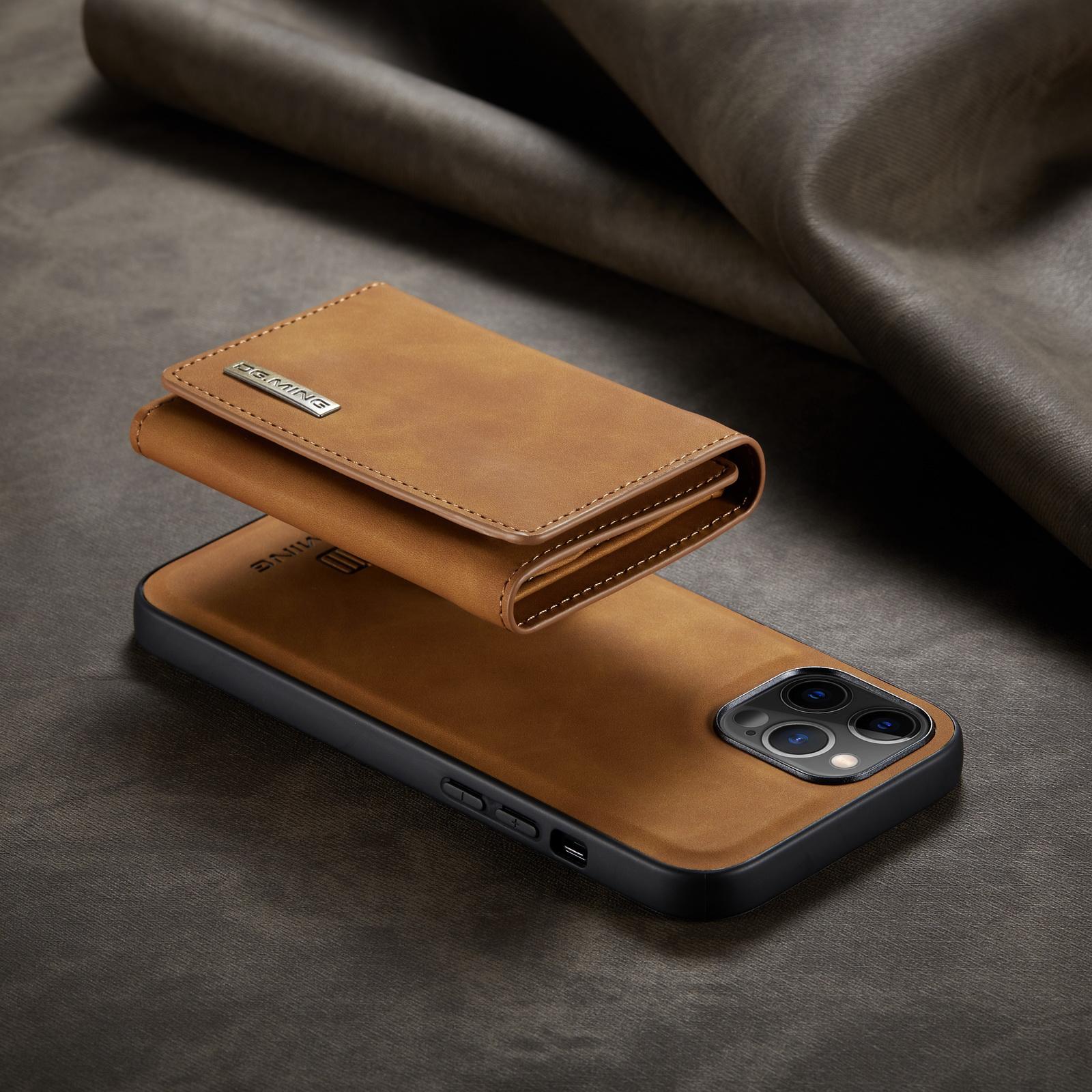 Luxuriöse magnetische abnehmbare Leder-Handy-Geldbörse für iPhone 13 Pro Max 12, Samsung S21 S20, Huawei OnePlus Google Kartenhalter, Stand-Rückseite Samsung Galaxy S21 braun