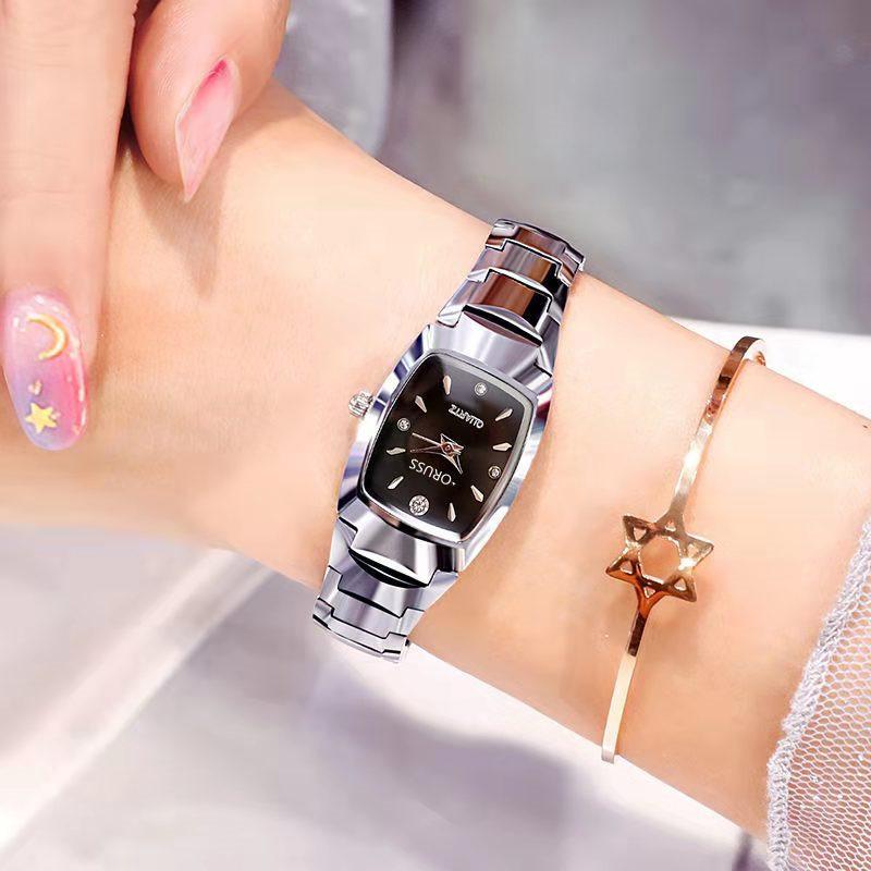 Wasserdichte Damenuhr Damen-Armbanduhr Quarz weiblich Wolframstahl Damenuhren gray