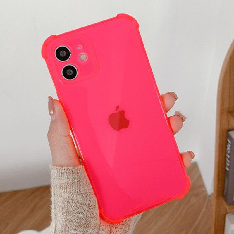 Stoßfeste transparente TPU-Abdeckung für iPhone 15 14 13 Pro Max 12 Mini Handyhülle für iPhone 11 Pro Max Xs XR X 7 8 Plus 6 6s Soft Cover iPhone 12 Mini rose rot