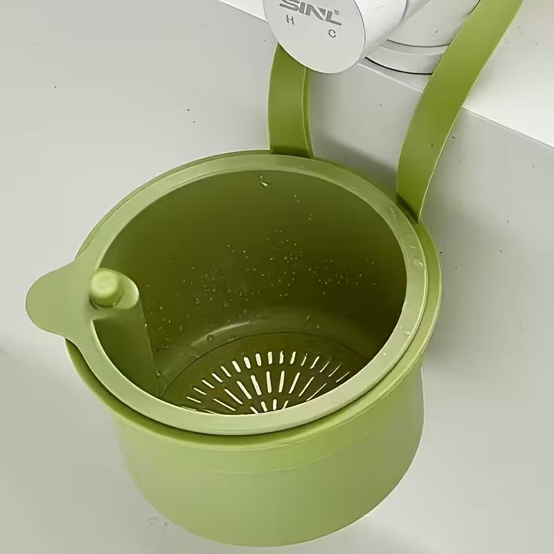 Multifunktionales Hänge-Spülbecken-Sieb Essensreste-Abtropfkorb Obst- und Gemüse-Waschkorb Hängendes Abtropfgestell Küchenzubehör grün