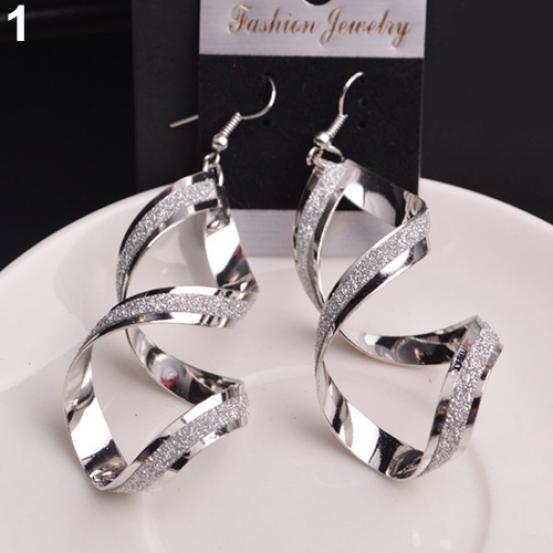 Damen-Ohrringe im Vintage-Stil, Legierung, matt, poliert, Spirale, Haken, baumelnde Ohrringe, Schmuck