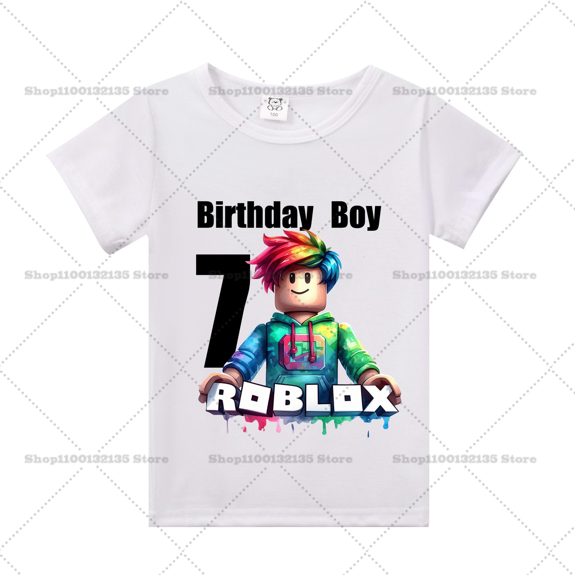 Sommer Roblox Junge Mädchen Geburtstag Zahl T-Shirt Kinderkleidung Baby Baumwolle T-Shirts Party Kurzarm Oberteile Kleinkind Geschenke 120