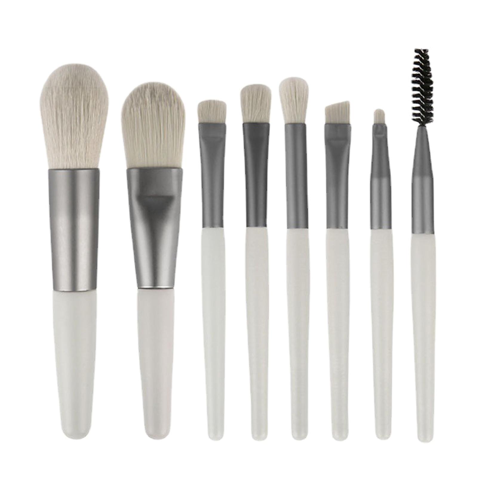 8-teiliges Make-up Kosmetik Pinsel Set Rougepinsel / Foundationpinsel / Lidschattenpinsel / Halo Dye grau