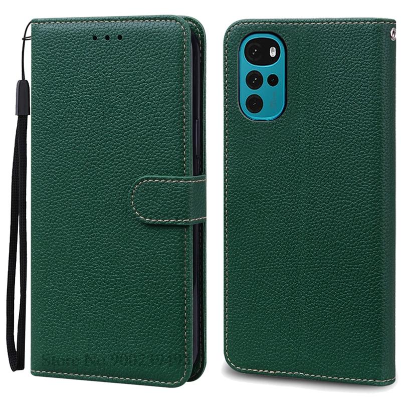 Für Motorola G22 Hülle Brieftasche Flip Lederhülle Für Moto G22 Hülle Weiche Silikon Buch Brieftasche Für Motorola G22 Hülle Fundas For Motorola G22 dunkelgrüne