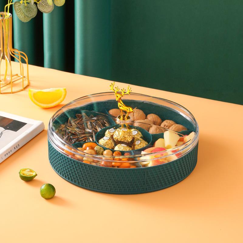 Neujahrsgeschenkbox Süßigkeitenteller Snack Wohnzimmer Trockenfrüchte Neujahrsbox Neujahrsartikel Transparent Haushalt Süßigkeiten Trennteller .