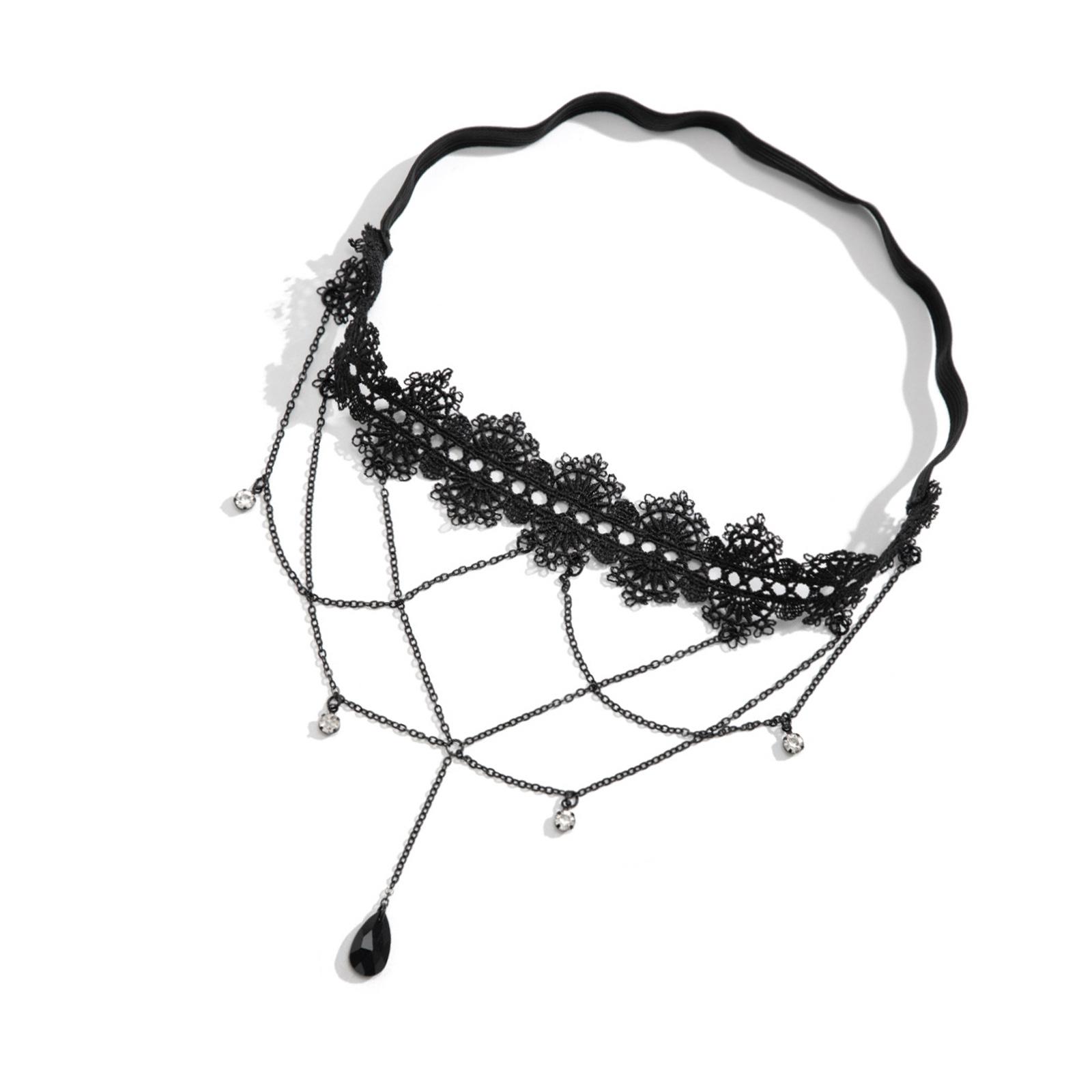 Spitze Elastische Bein Oberschenkel Kette Damen Strand Körper Quasten Kette Nachtclub Kette für Nachtclubs und Event schwarz