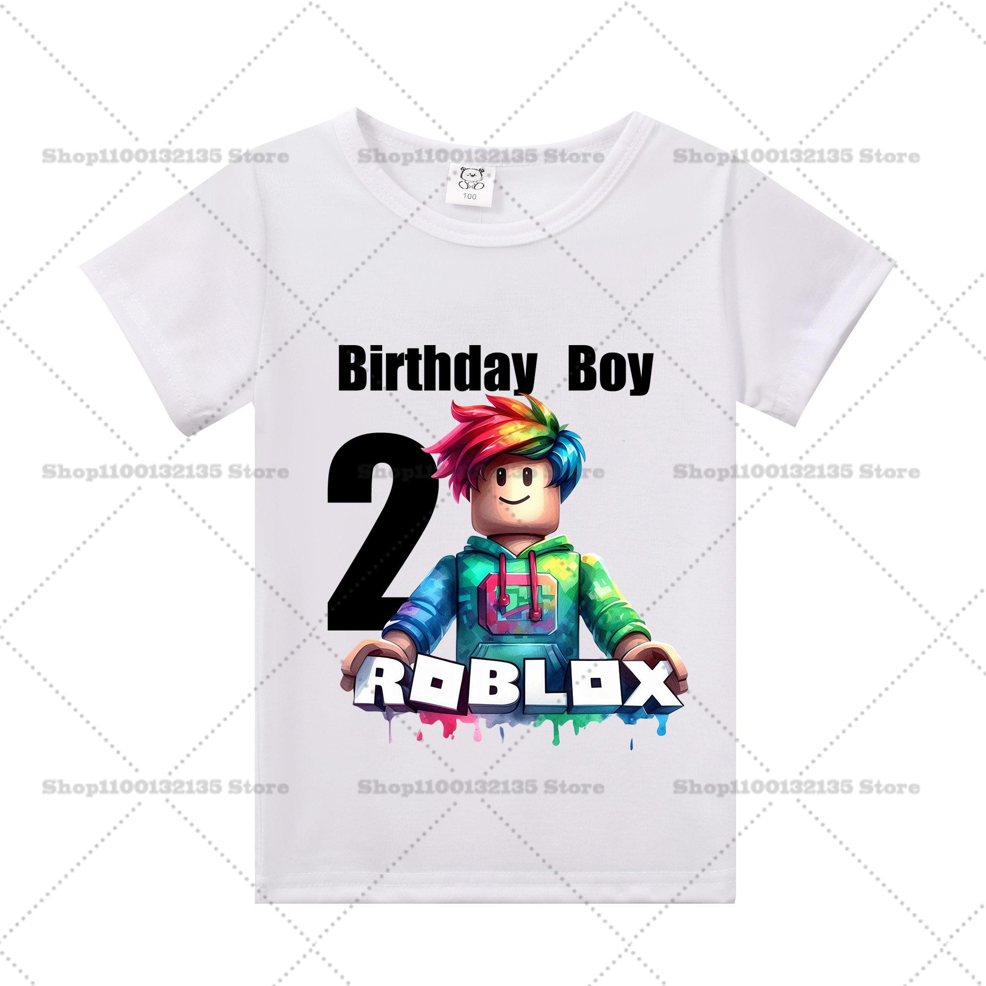 Sommer Roblox Junge Mädchen Geburtstag Zahl T-Shirt Kinderkleidung Baby Baumwolle T-Shirts Party Kurzarm Oberteile Kleinkind Geschenke 160
