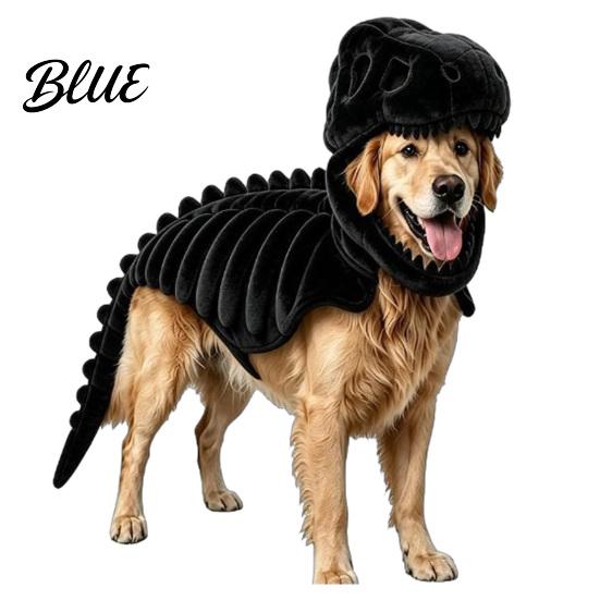 Hund Halloween Kostüm Haustier Dinosaurier Skelett Kostüm Outfit Lustig Leicht zu Tragen Ausrüstung Cosplay Kostüm für Hunde Katzen Süßes oder Saures Bekleidung Requisite M schwarz