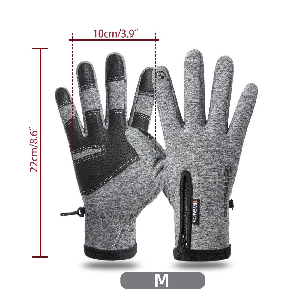 Motorrad Fahrrad Fahrrad Radfahren Handschuhe Winter Warme Handschuhe Wasserdicht Antirutsch Outdoor Sport Ski Bergsteigen Handschuhe Touchscreen M/L/XL/XXL Größe M graue