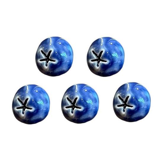 5/6/10 Stück 3D Blaubeere Kühlschrankmagnet DIY Heim Büro Küche Spind Kühlschrank Harz Mini Beere Frucht Magnetische Dekoration Ornament 5pcs blue