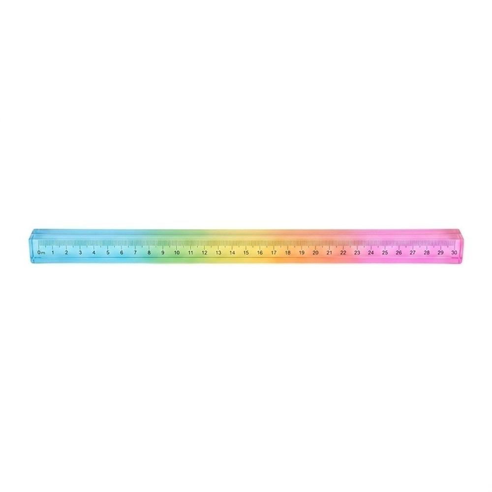 Acryl Lineal für Schüler Geometrisches Zeichenwerkzeug 2-in-1 Farbiges Lineal Mathe Lern Schreibwaren Set