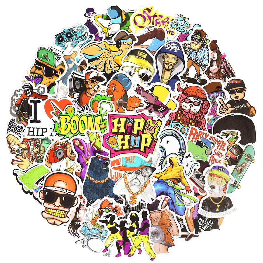 50 Stück Hip Hop Rap Rock Aufkleber Graffiti coole Aufkleber für Laptop Skateboard Gepäck Auto Aufkleber Kinderspielzeug Geschenke für Rapper MC B-Boy DJ