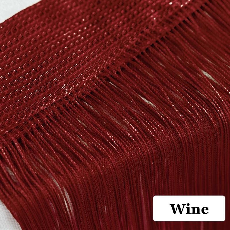 300 cm x 300 cm Fadenvorhänge Bildschirm Band String Trennwand Rollo für Wohnzimmer Tür Wand Fenster Panel Quaste Vorhang W100CM X H200CM weinrot