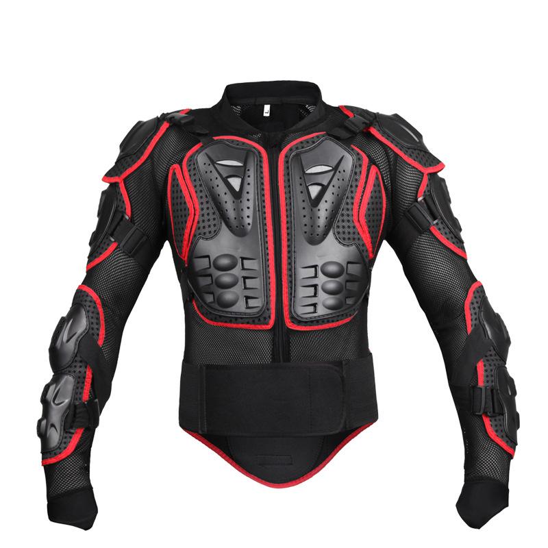 S-4XL Plus Size Motorräder Rüstung Schutzausrüstung Jacken Motocross Ganzkörperschutzjacke Motocross Rückenpanzerschutz 4XL rot/schwarz