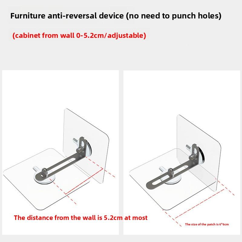 2/1 STÜCKE Stanzfreies Anti-Kipp-Artefakt Schrank Anti-Kipp-Fixierer Schuhschrank Kleiderschrank Bücherregal Kindermöbel Verbindungsfixierer Small-1PCS