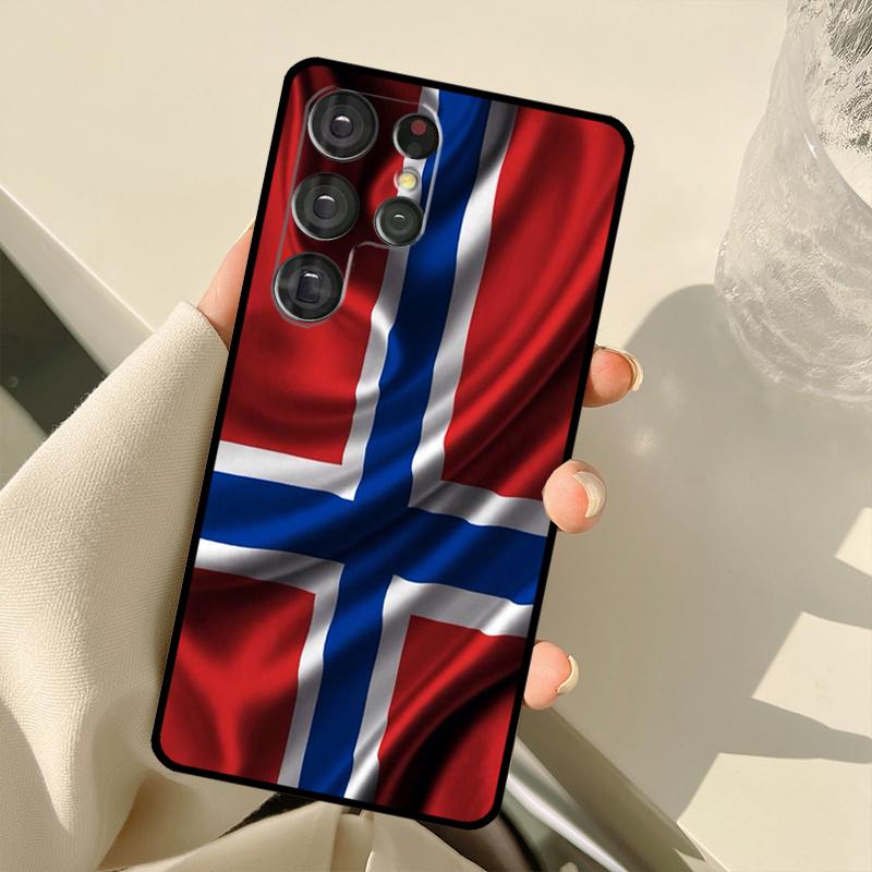 Norwegen Flagge Hülle Für Samsung Galaxy S22 Ultra S21 S20 S24 S25 Ultra S9 S10 Plus S23 FE S24 FE Rückseite Hülle Galaxy S23 Plus