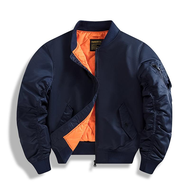 Baumwolljacke Herren Frühling und Herbst Fliegerjacke Freizeit Arbeitskleidung XL navy blau