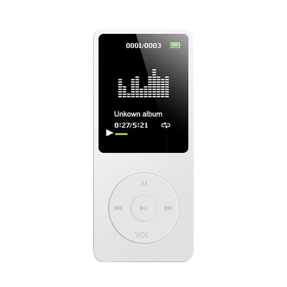 MP3/MP4-Player, 64 GB, Musik-Player, 1,8-Zoll-Bildschirm, tragbarer MP3-Musik-Player mit FM-Radio-Sprache weiß