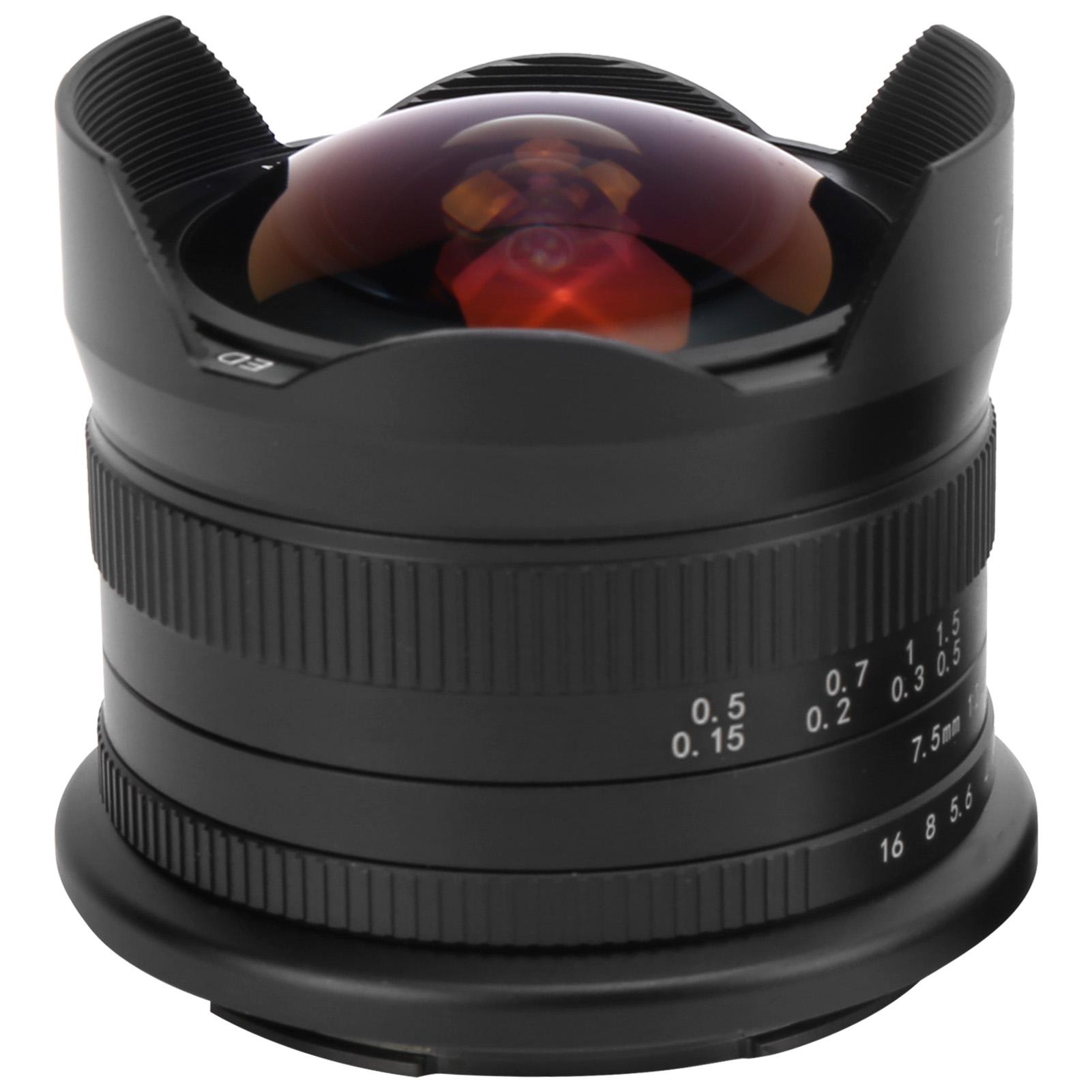 7Artisans 7.5mm F2.8 II Fisheye-Objektiv 190 Grad APSC-Objektiv Passend für Olympus M43-Anschlusskamera