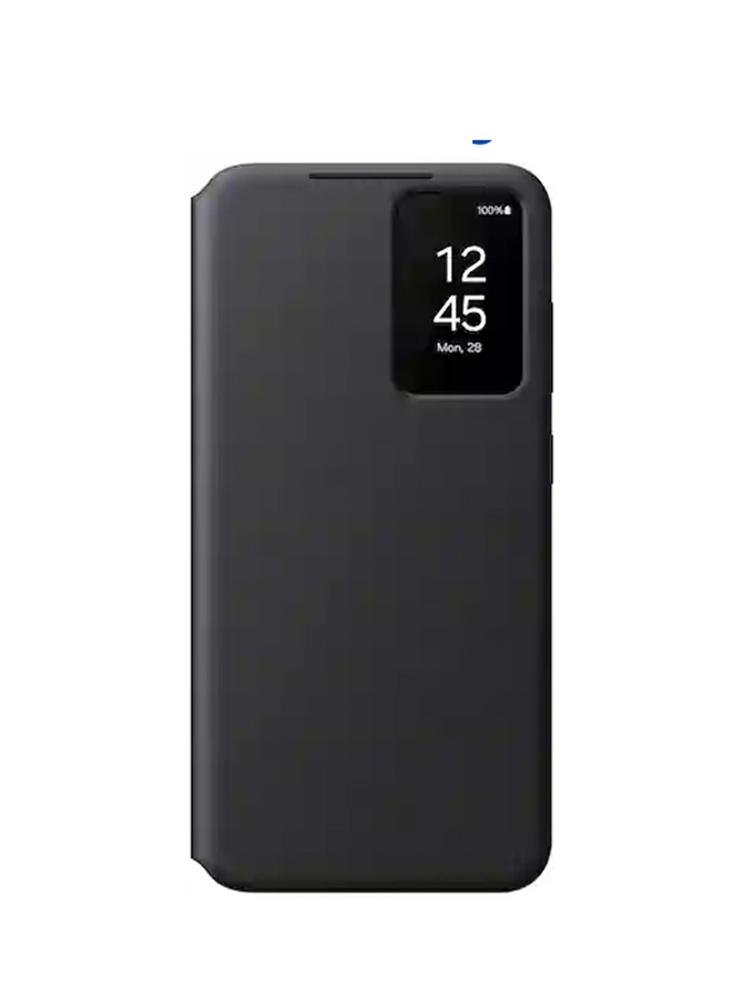 Smart View Wallet Flip Case für Samsung Galaxy S24 S24+ S24 Plus SM-S921B SM-S926B Smart View Handyhülle For Galaxy S24 Plus schwarz