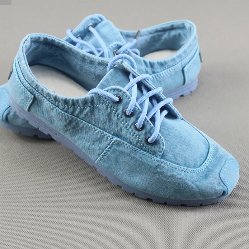 2024 sommer Neue Stil frauen Singles Schuhe Alten Peking Tuch Schuhe Denim Canvas Schuhe + Reine Hand Bestickt Innensohle 35 blau