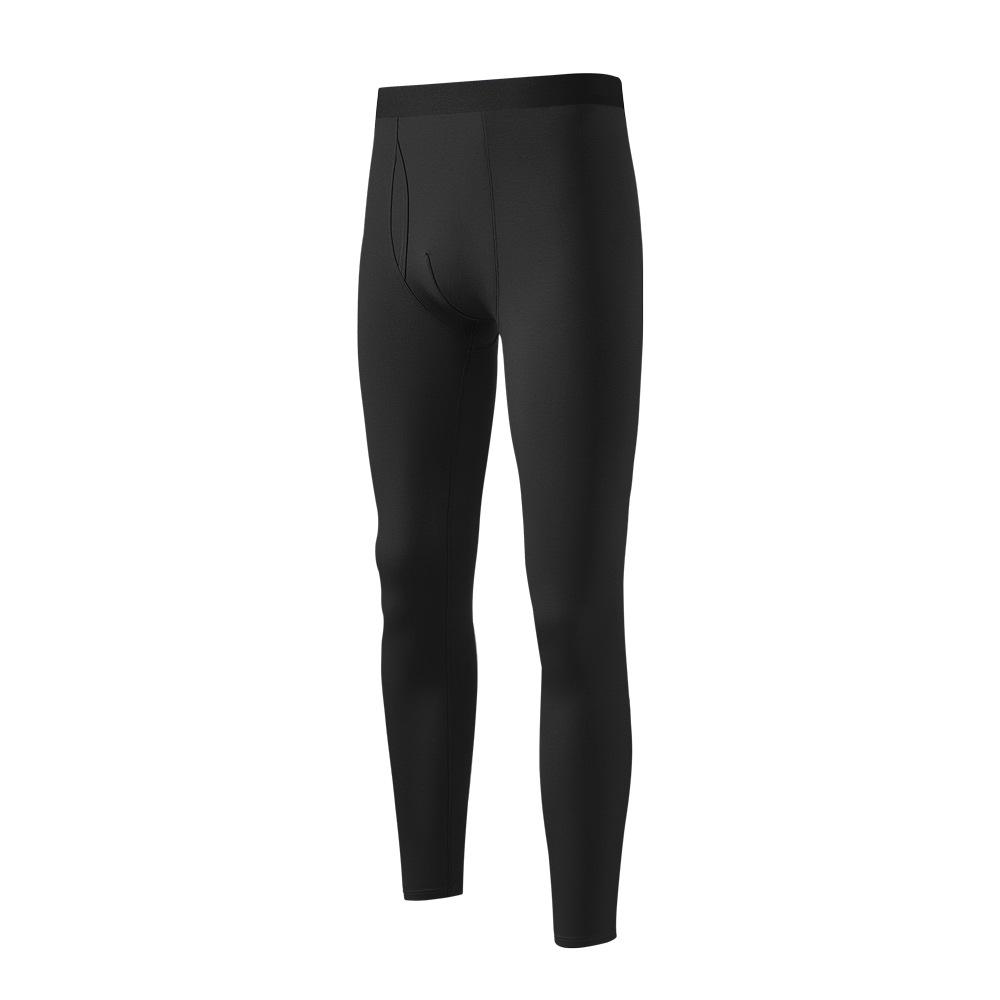 Herren Baumwolle Hochwertige Thermo-Kleidung Unterwäsche Unterhosen Pyjamahose Für Männer Elastische Taille Hose Herbst Winter Kleidung 2XL schwarz