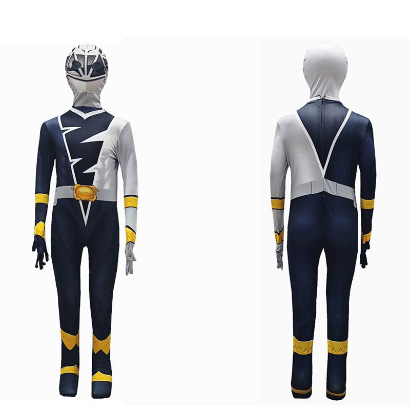 Kinder Jungen Superhelden Rangers Team Overall Maske Kleidung Set Cosplay Kostüme Halloween Geburtstagsparty Zentai Anzug Outfits 110cm schwarz