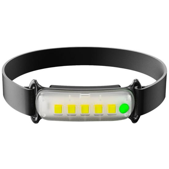 1PC Outdoor-Stirnlampe, umweltfreundlich, wasserdicht, leistungsstarke Camping-Taschenlampe, Nachtlauf, Radfahren, Stirnlampe, Mini-LED-Taschenlampe, Outdoor-Abenteuer schwarz