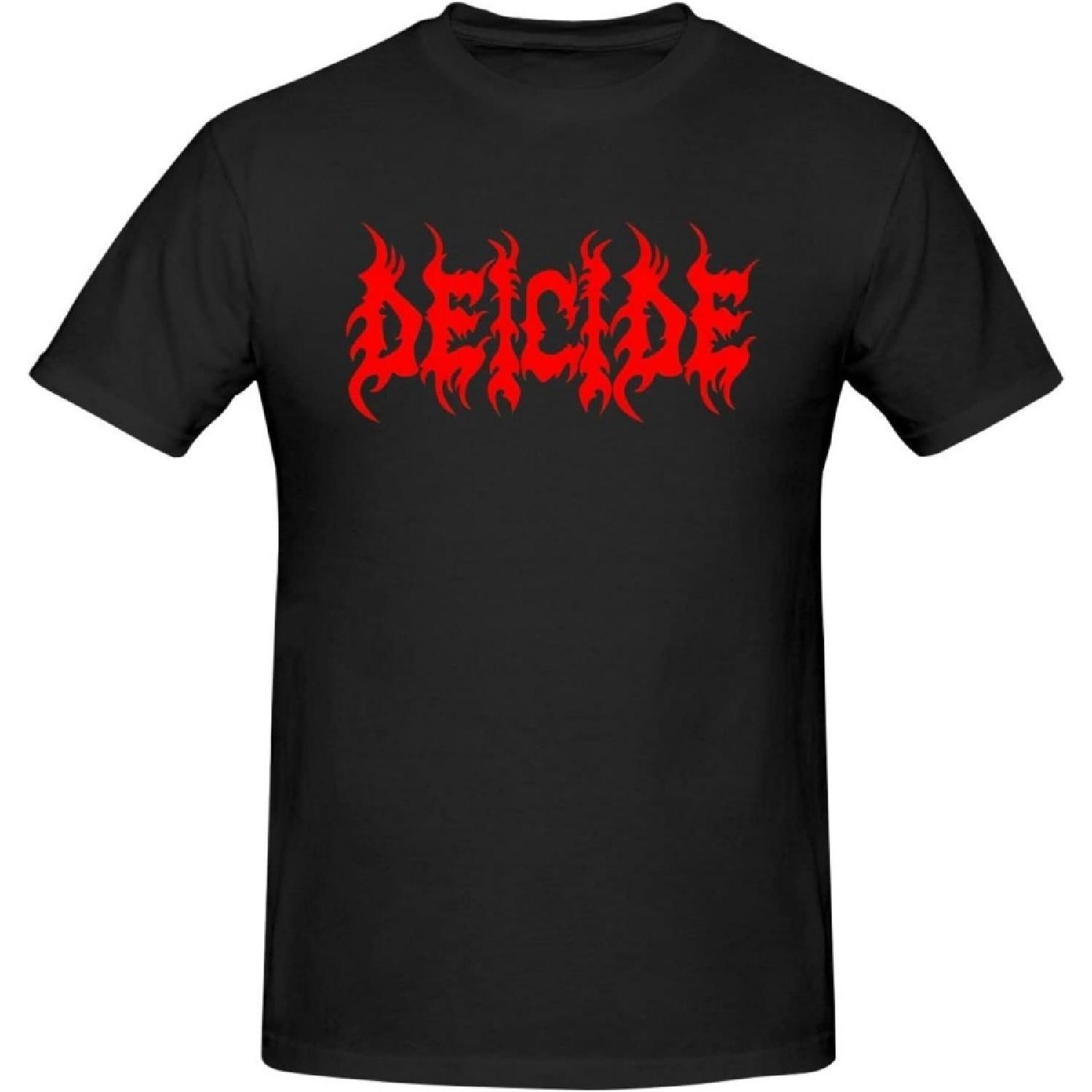 Deicide Logo Shirt Herren Personalisiert Rundhals Kurzarm T-Shirt Tiefes Heidekraut XXL schwarz