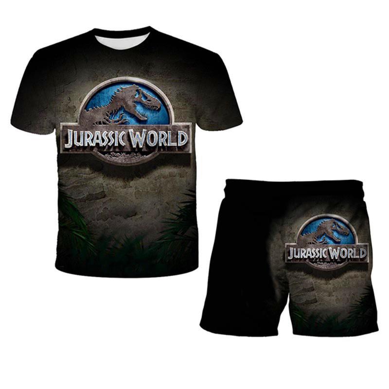 Kinder Dinosaurier Kleidung Sets Baby Junge Jurassic Park 3 Kleidung Mädchen Kurzarm T-shirt + Hosen 2 stücke Anzüge jungen Kleidung 1-14T 150