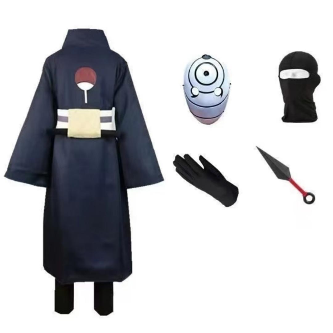 Uchiha Obito Anime Cosplay Kostüme Halloween Kostüme für Frauen Männer Japanische Robe Kimono Performance Festival M&Naruto black