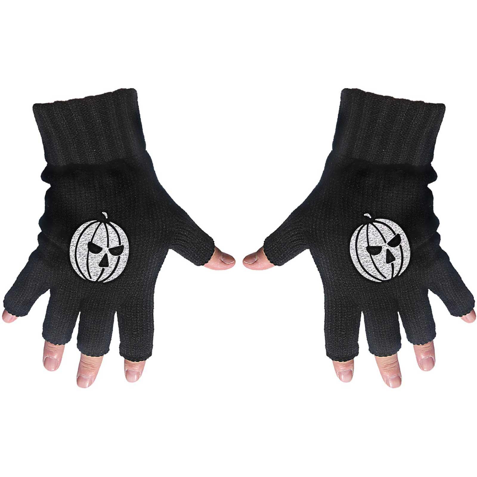 Helloween Unisex-Erwachsene Kürbis Fingerlose Handschuhe One Size schwarz