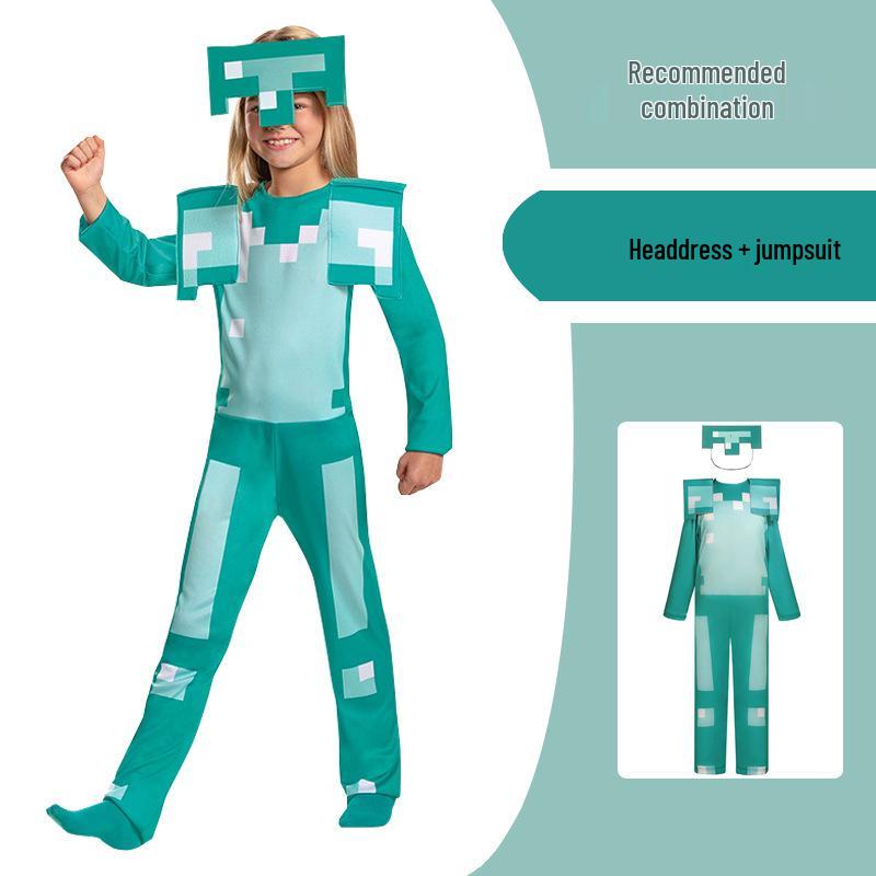 Meine Welt Minecraft Diamantrüstung Cosplay Kostüm für Halloween Large 130